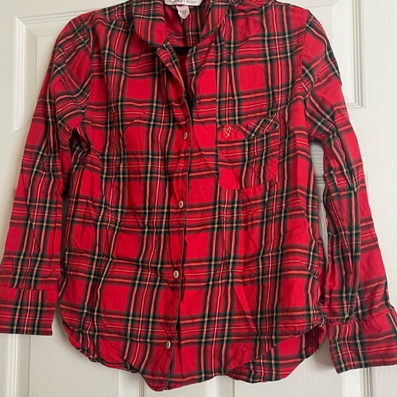 Victoria’s Secret Plaid Buttoned Sleep Shirt - Picture 2 of 5